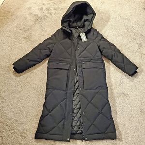 AllSaints Extra Long Lucie Puffer Black